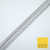 3 COLOURS - Ornate Zig Zag Knitted Plait Ribbon Trim Border Lace - 2.5cm Wide