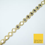 Gold Luxury Round Real Mirror Disc Coin Shape Trim Border Lace - 2cm Wide - X682