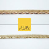 Gold / Rose Slim Metallic Rope Effect Flange Trim Border Ribbon Lace - 1cm Wide