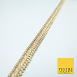 Gold / Rose Slim Metallic Woven Shimmer Zig Zag Trim Border Lace - 1.5cm Wide