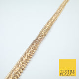 Gold / Rose Slim Metallic Woven Shimmer Zig Zag Trim Border Lace - 1.5cm Wide