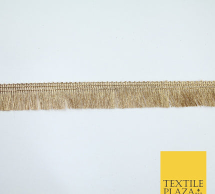 Antique Gold Simple Slim Soft Mini Fringe Trim Border Lace - 1.75cm Wide - X670