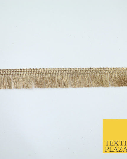 Antique Gold Simple Slim Soft Mini Fringe Trim Border Lace - 1.75cm Wide - X670