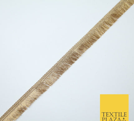 Antique Gold Simple Slim Soft Mini Fringe Trim Border Lace - 1.75cm Wide - X670
