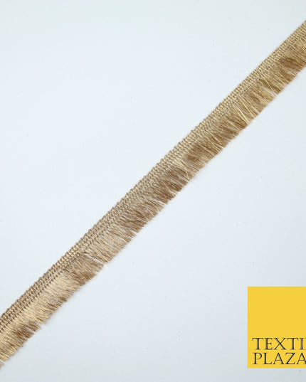 Antique Gold Simple Slim Soft Mini Fringe Trim Border Lace - 1.75cm Wide - X670