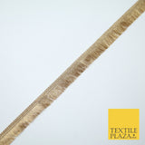 Antique Gold Simple Slim Soft Mini Fringe Trim Border Lace - 1.75cm Wide - X670