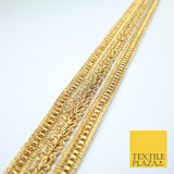 Classic Gold Double Row Metallic Ribbon Ornate Trim Border Lace - 4cm Wide X396