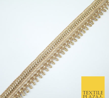 Gold Glitter Zig Zag Drip Style Woven Metallic Trim Border Lace 2.5cm Wide X666