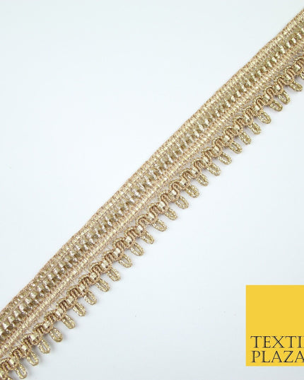 Gold Glitter Zig Zag Drip Style Woven Metallic Trim Border Lace 2.5cm Wide X666