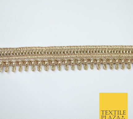 Gold Glitter Zig Zag Drip Style Woven Metallic Trim Border Lace 2.5cm Wide X666
