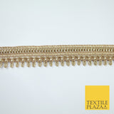 Gold Glitter Zig Zag Drip Style Woven Metallic Trim Border Lace 2.5cm Wide X666
