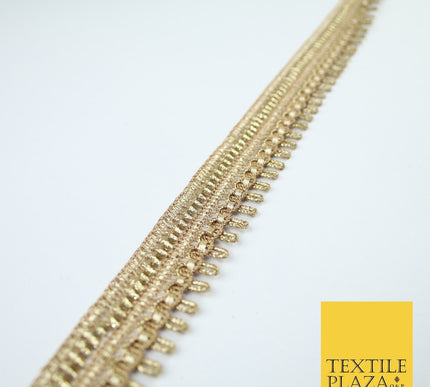 Gold Glitter Zig Zag Drip Style Woven Metallic Trim Border Lace 2.5cm Wide X666