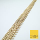 Gold Glitter Zig Zag Drip Style Woven Metallic Trim Border Lace 2.5cm Wide X666