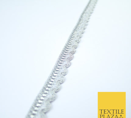 Silver Metallic Glitter Zig Zag Scalloped Swag Trim Border Ribbon Lace X377