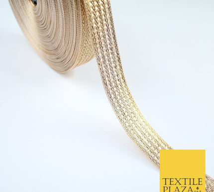 Gold 4 Row Glitter Shimmer Striped Lines Zari Trim Border Ribbon Lace X359