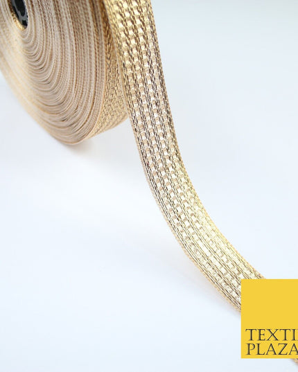Gold 4 Row Glitter Shimmer Striped Lines Zari Trim Border Ribbon Lace X359
