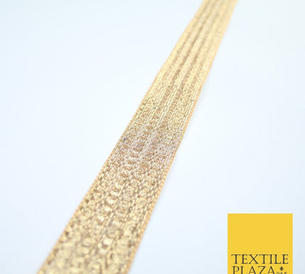 Gold 4 Row Glitter Shimmer Striped Lines Zari Trim Border Ribbon Lace X359