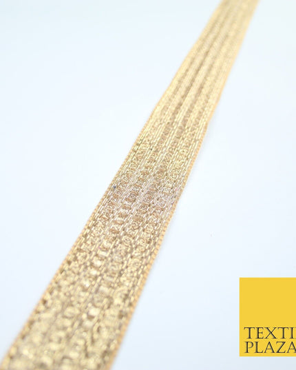 Gold 4 Row Glitter Shimmer Striped Lines Zari Trim Border Ribbon Lace X359