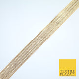 Gold 4 Row Glitter Shimmer Striped Lines Zari Trim Border Ribbon Lace X359