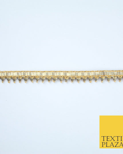 Gold Silver Metallic Spike Teeth Zig Zag Gota Patti Trim Border Ribbon Lace X356