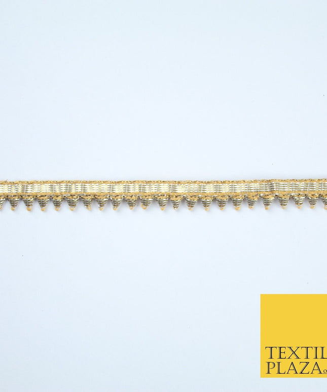 Gold Silver Metallic Spike Teeth Zig Zag Gota Patti Trim Border Ribbon Lace X356