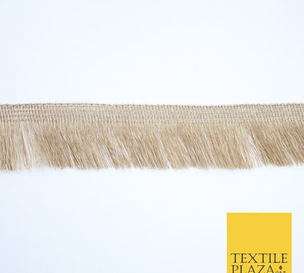 Light Biscuit Gold Soft Thread Metallic Fringe Tassel Ribbon Trim Border X338