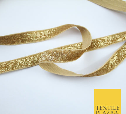 Gold Plain Shimmer Fleck Fancy Ribbon Trim Border Gota Lace - 1.5cm Wide - X143
