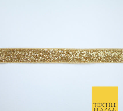 Gold Plain Shimmer Fleck Fancy Ribbon Trim Border Gota Lace - 1.5cm Wide - X143