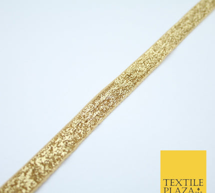 Gold Plain Shimmer Fleck Fancy Ribbon Trim Border Gota Lace - 1.5cm Wide - X143