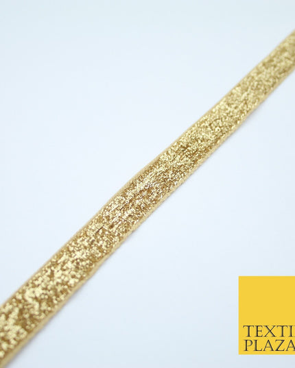 Gold Plain Shimmer Fleck Fancy Ribbon Trim Border Gota Lace - 1.5cm Wide - X143