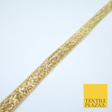 Gold Plain Shimmer Fleck Fancy Ribbon Trim Border Gota Lace - 1.5cm Wide - X143