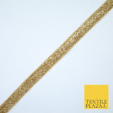 Gold Plain Shimmer Fleck Fancy Ribbon Trim Border Gota Lace - 1.5cm Wide - X143