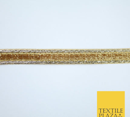 Gold Shimmer Fleck Zari Fancy Ribbon Trim Border Gota Lace - 1.5cm Wide - X145
