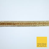 Gold Shimmer Fleck Zari Fancy Ribbon Trim Border Gota Lace - 1.5cm Wide - X145