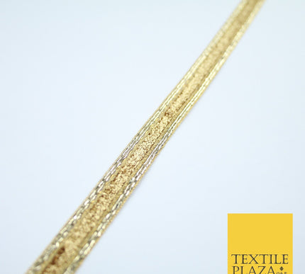 Gold Shimmer Fleck Zari Fancy Ribbon Trim Border Gota Lace - 1.5cm Wide - X145