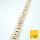 Champagne Gold Mirror Effect Ribbon Trim Border Gota Lace - 2cm Wide - X655