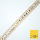 Champagne Gold Mirror Effect Ribbon Trim Border Gota Lace - 2cm Wide - X655