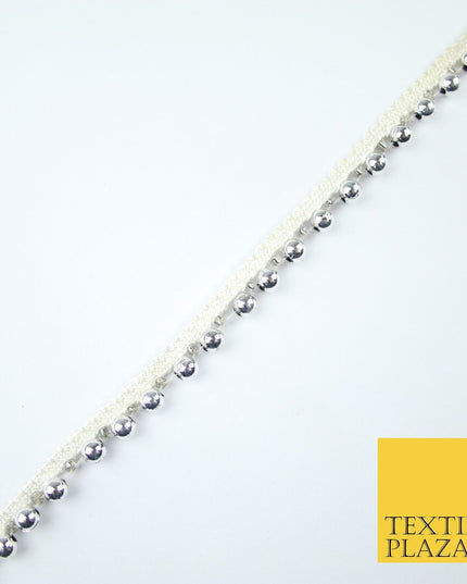 5 COLOURS - Mix Variety Mini Pearl Beaded Slim Ribbon Trim Border Lace 1cm Wide
