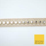 Champagne Gold Mirror Effect Ribbon Trim Border Gota Lace - 2cm Wide - X655
