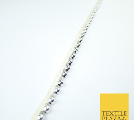 5 COLOURS - Mix Variety Mini Pearl Beaded Slim Ribbon Trim Border Lace 1cm Wide