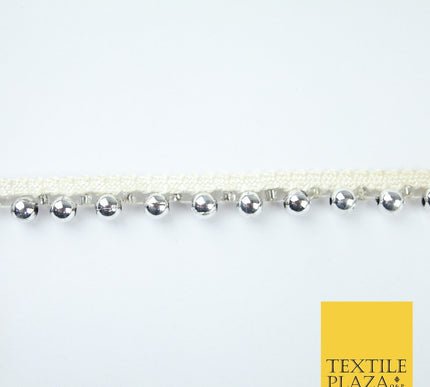 5 COLOURS - Mix Variety Mini Pearl Beaded Slim Ribbon Trim Border Lace 1cm Wide