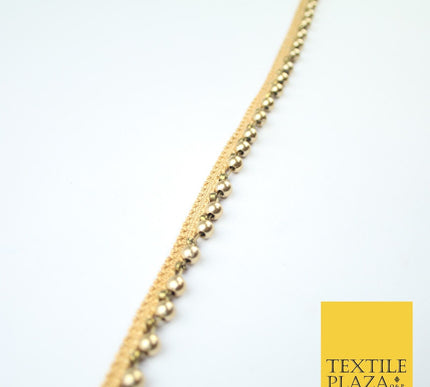 5 COLOURS - Mix Variety Mini Pearl Beaded Slim Ribbon Trim Border Lace 1cm Wide