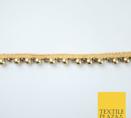 5 COLOURS - Mix Variety Mini Pearl Beaded Slim Ribbon Trim Border Lace 1cm Wide