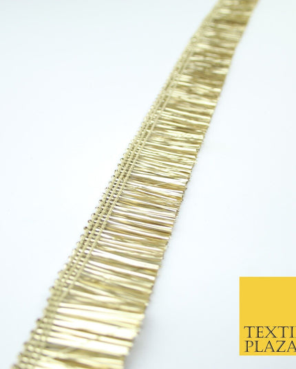 4 COLOURS - Soft Metal Effect Fringe Tassel Ribbon Trim Border Lace - 3cm Wide