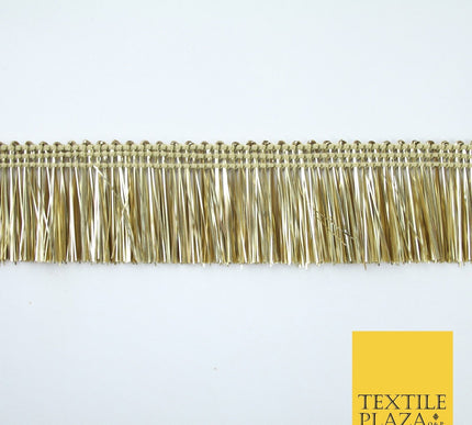 4 COLOURS - Soft Metal Effect Fringe Tassel Ribbon Trim Border Lace - 3cm Wide