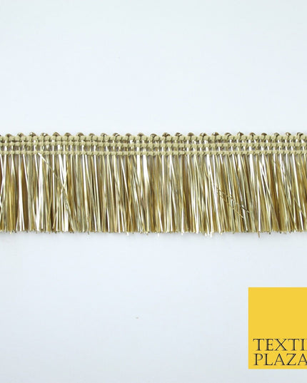 4 COLOURS - Soft Metal Effect Fringe Tassel Ribbon Trim Border Lace - 3cm Wide