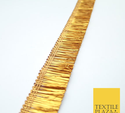 4 COLOURS - Soft Metal Effect Fringe Tassel Ribbon Trim Border Lace - 3cm Wide
