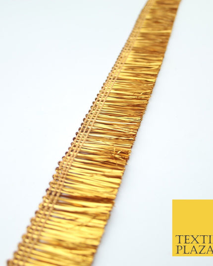 4 COLOURS - Soft Metal Effect Fringe Tassel Ribbon Trim Border Lace - 3cm Wide