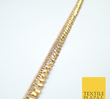 Antique Gold Glitter Zig Zag Infinite Diamonte Stone Trim Border 1.5cm Wide X626