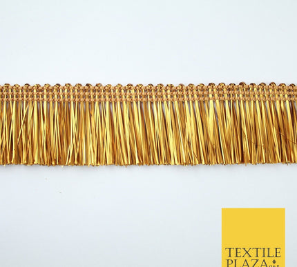 4 COLOURS - Soft Metal Effect Fringe Tassel Ribbon Trim Border Lace - 3cm Wide